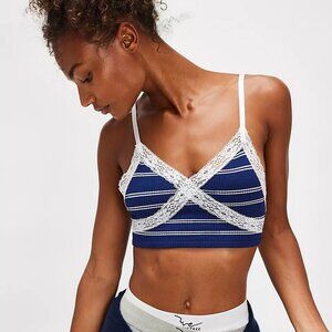 NWT Free People Intimately Gigi Seamless Blue Striped Bralette